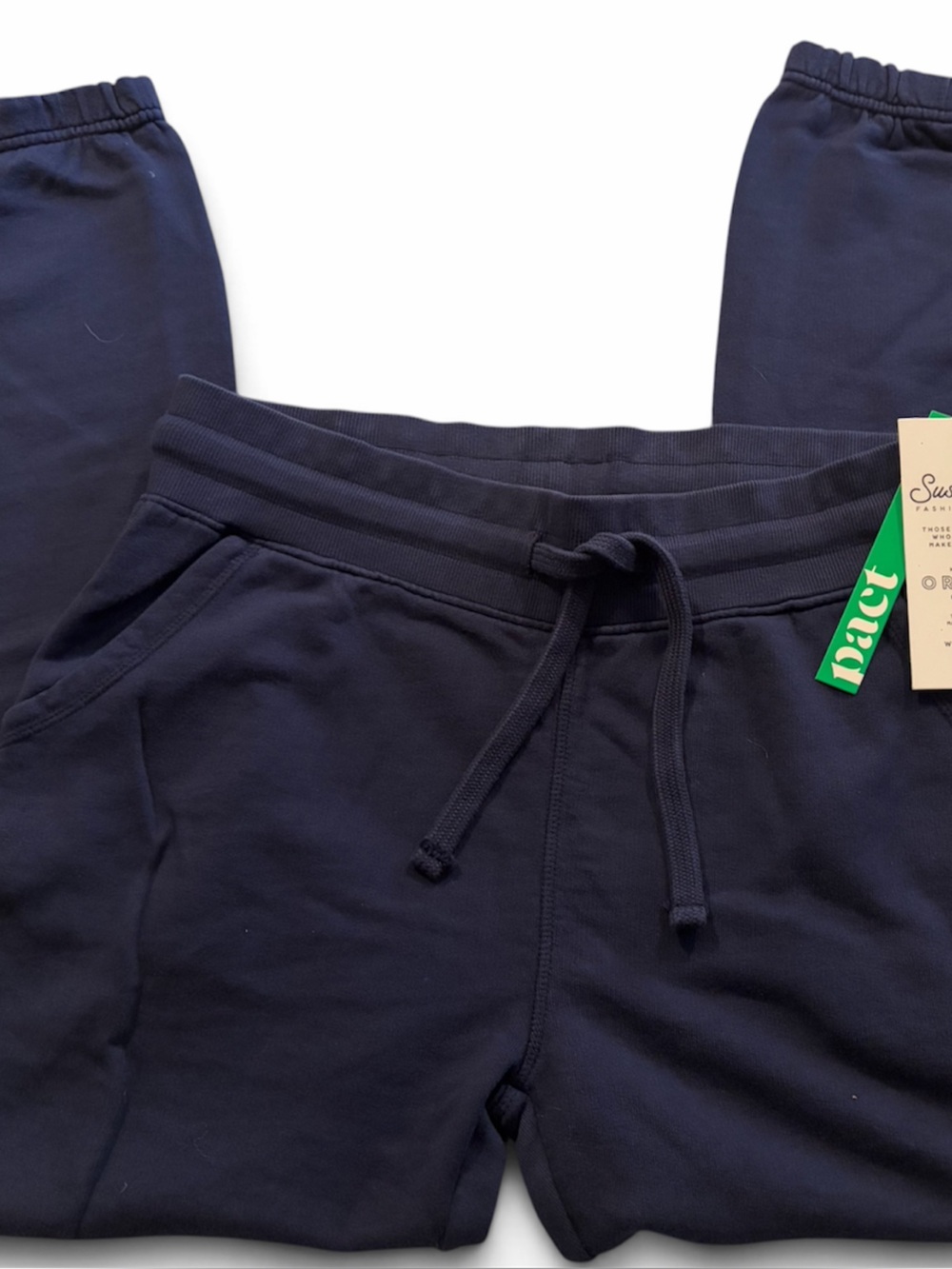 PACT Navy Drawstring Jogger Pants with Pockets - Picture 5 of 11